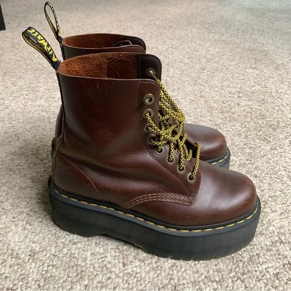 Dr. Martens Brown 1460 Pascal MAX Leather Platform Boots - Picture 8 of 8